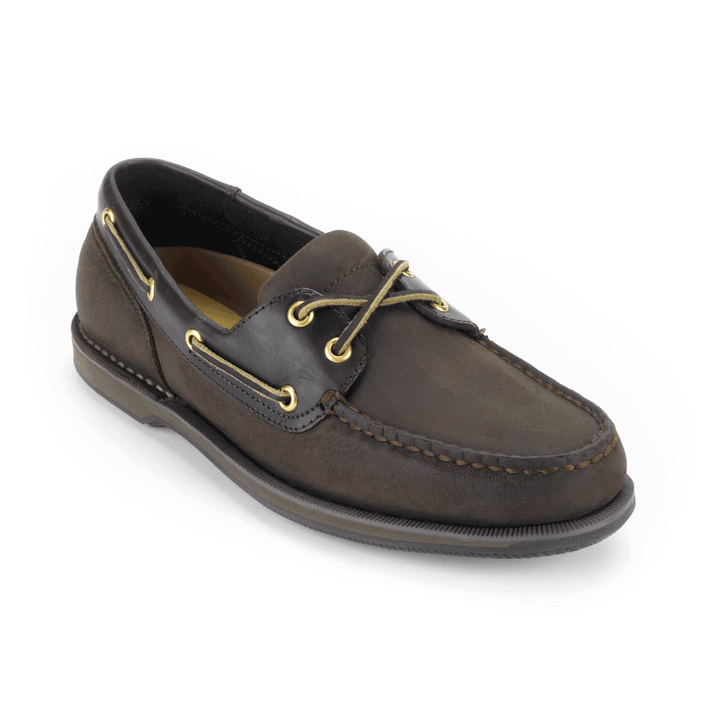 Sapatos De Vela Rockport Homem Marrom Escuro - Perth - 85693LFRE